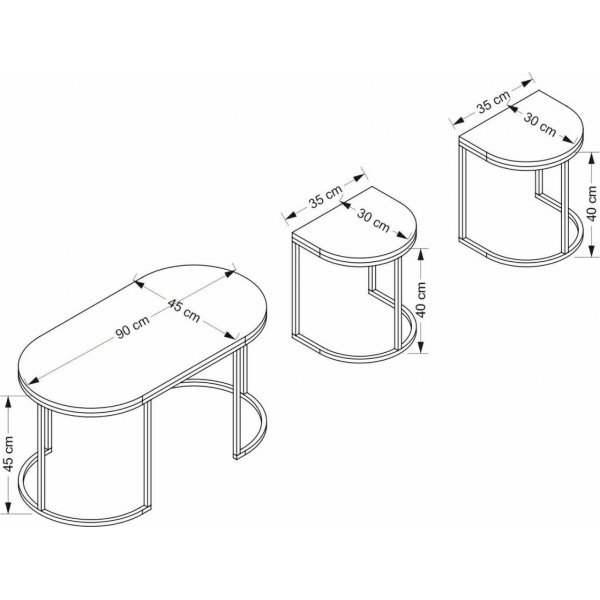 Dena Tisch 35/90 x 30/45 cm - Eiche/Anthrazit