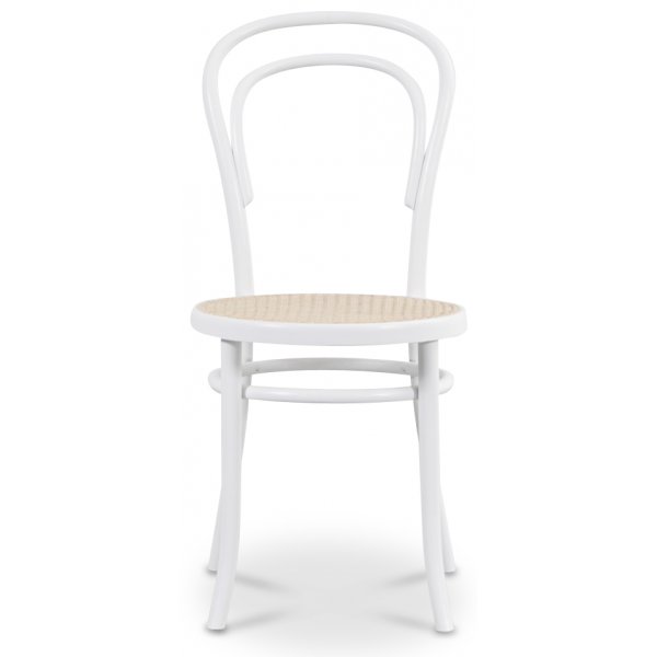 Bugholz Stuhl No. 14 Klassiker - Wei mit Rattan