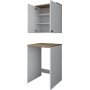 Langer Waschmaschinenschrank 6 - Wei/Walnuss