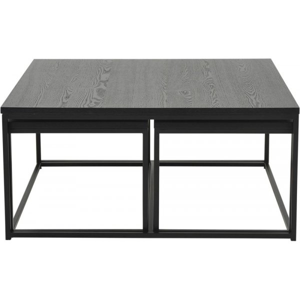 Natalie Couchtisch-Set 90x90 | 85x44 cm - Schwarz + Mbelfe