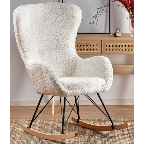 Doro Schaukelstuhl - Cremewei/Schwarz + Textilreinigung fr Mbel