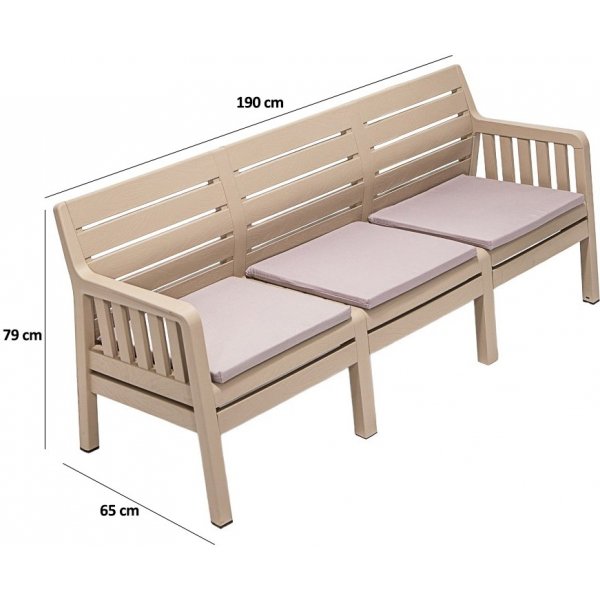 Lara 3-Sitzer-Sofa - Cappuccino Lara 3-Sitzer-Sofa - Cappuccino