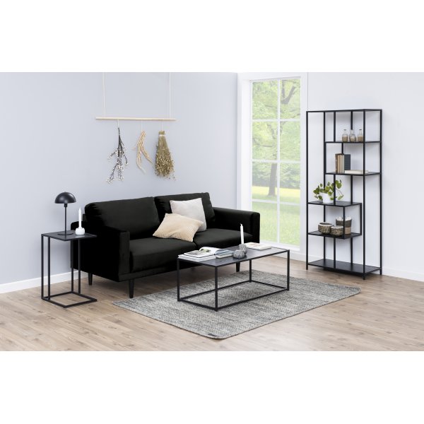 Seaford Bcherregal asymmetrisch 77x185 cm - Schwarz
