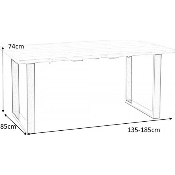 Kasady Esstisch 135-185 cm - Wotan Eiche/schwarz