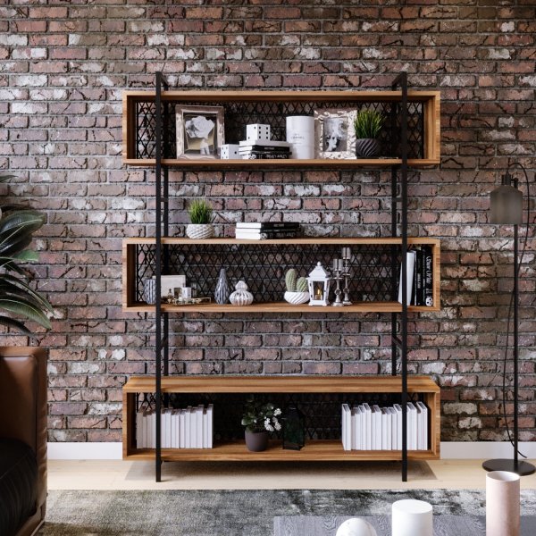 Araf Bcherregal 140 cm - Walnuss