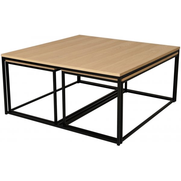 Andora Couchtisch 3-in-1 100x100 - Wei pigmentiertes Eichenfurnier