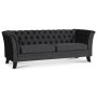 Chesterfield Liverpool 3-Sitzer Sofa - Anthrazitgrauer Samt