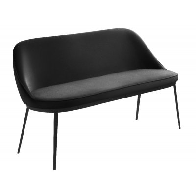 Seal 2-Sitzer-Sofa aus schwarzem PU