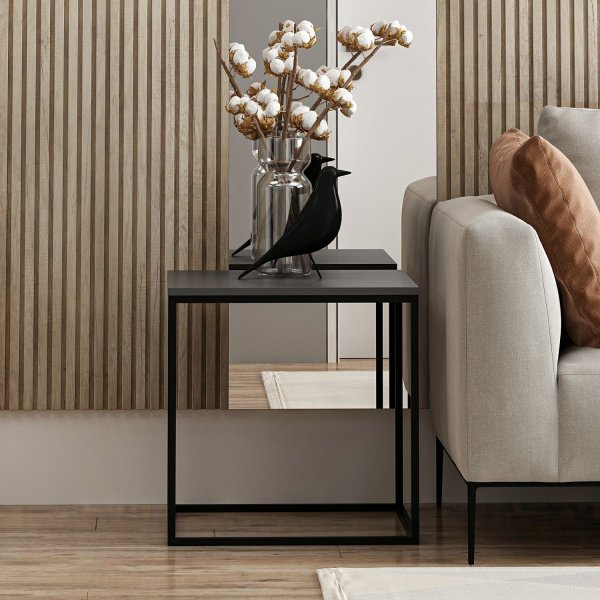 Basak Couchtisch 52 x 50 cm - Anthrazit