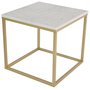 Accent Lampentisch 50x50 cm - Weier Marmor / Messing