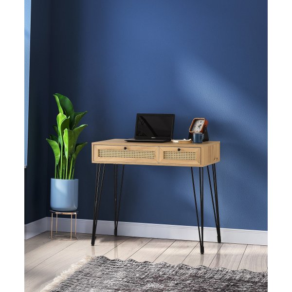 Sahra Schreibtisch 105x55 cm - Eiche/schwarz Sahra Schreibtisch 105x55 cm - Eiche/schwarz