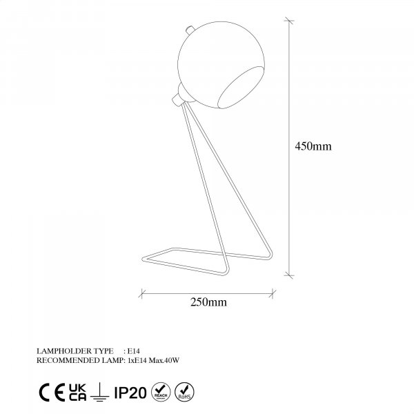 Gemischte Tischlampe - Schwarz