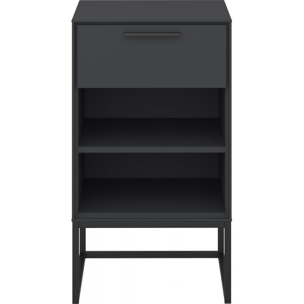 Schmaler Nachttisch 1 - Grau/Schwarz