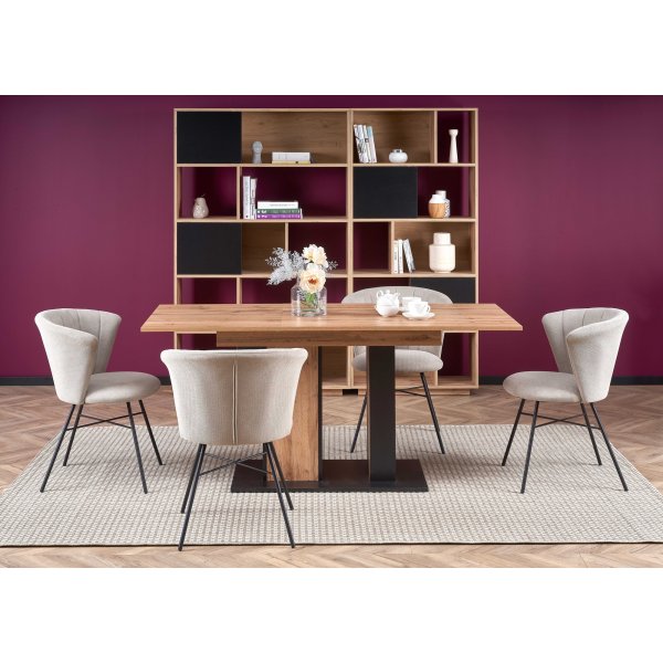 Weber Esstisch 125-170 cm - Wotan Eiche/schwarz Weber Esstisch 125-170 cm - Wotan Eiche/schwarz