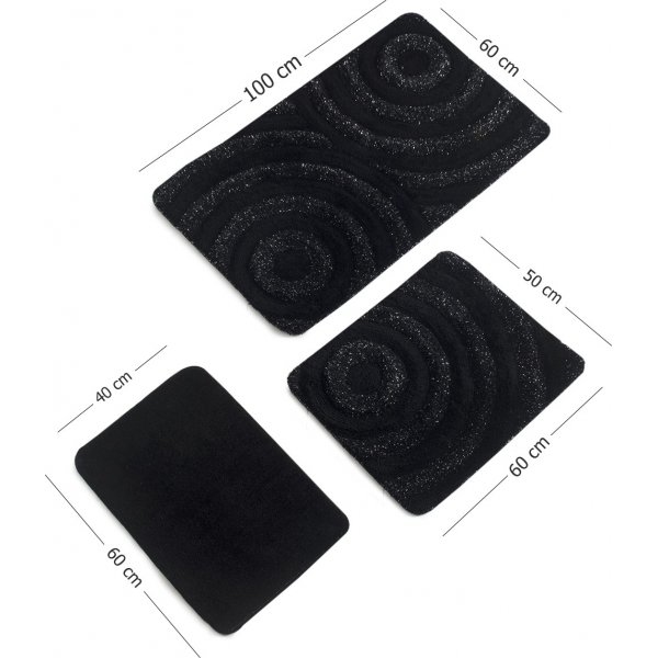 Wave-Badteppich - Schwarz Wave-Badteppich - Schwarz