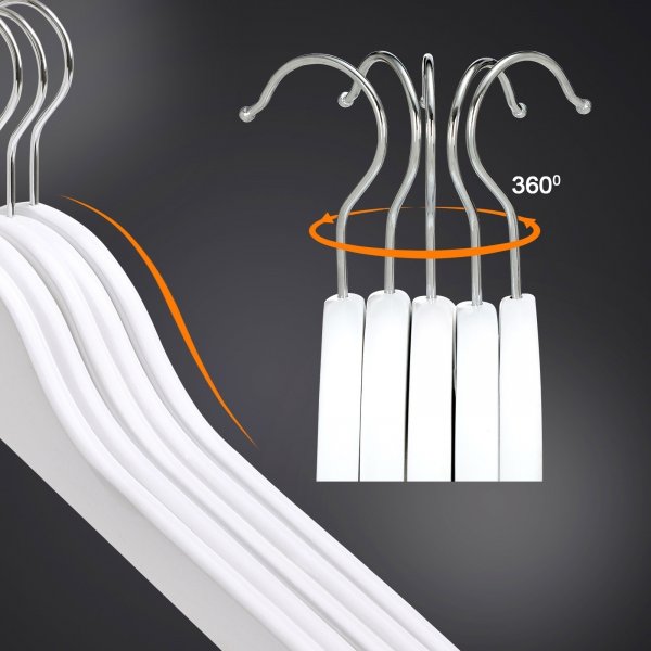 Kleiderbügel, Holz, 44,5 cm, 30er-Pack - Weiß Kleiderbügel, Holz, 44,5 cm, 30er-Pack - Weiß