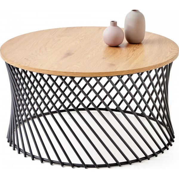 Kapitol Couchtisch 80 cm - Eiche/schwarz