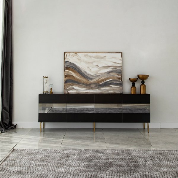 Leon Medienbank - Gold/Schwarz Leon Medienbank - Gold/Schwarz