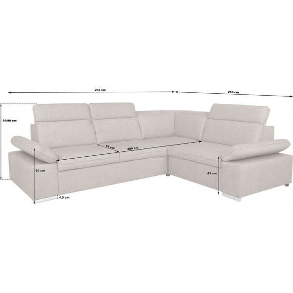 Darby Ecksofa rechts - Beige Darby Ecksofa rechts - Beige