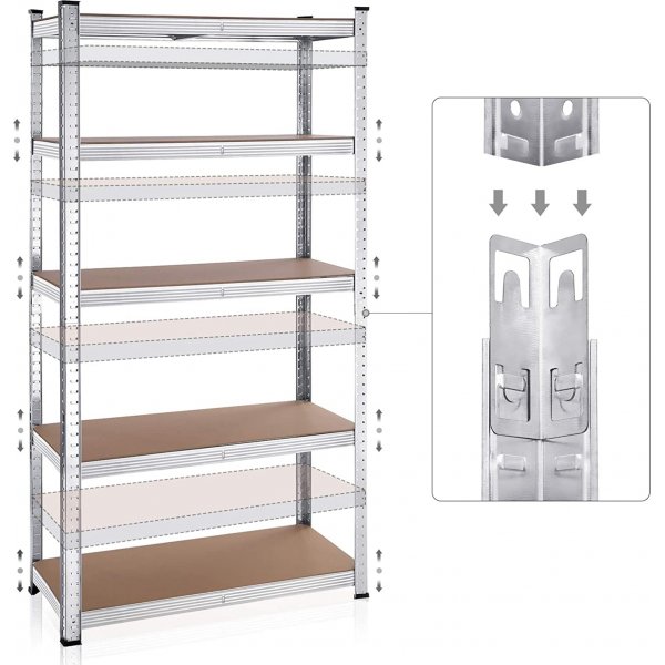 Galore Regal 180 cm, 2er-Pack - Silber/Beige