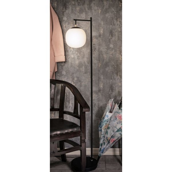 Rille Stehleuchte - Schwarz/Opalwei�
