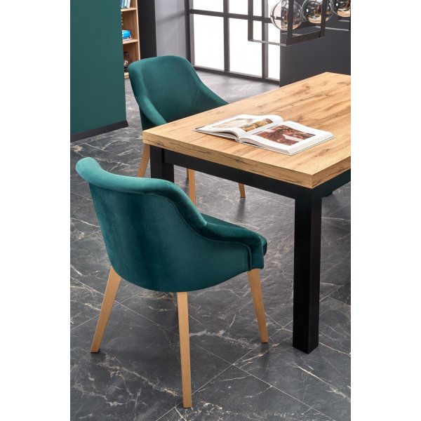 Callahan ausziehbarer Esstisch 80x140-220 cm - Schwarz / Buchenholz Callahan ausziehbarer Esstisch 80x140-220 cm - Schwarz / Buchenholz