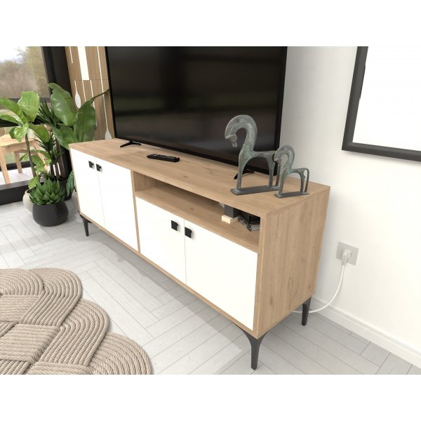 Artemis TV-Stnder - Wei/Eiche