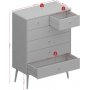 Softline Kommode 81,5 x 39,5 x 105 cm - Wei