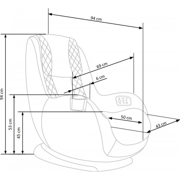 Mercura Liegesessel mit Massage aus grauem Öko-Leder Mercura Liegesessel mit Massage aus grauem Öko-Leder