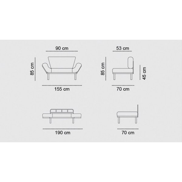 Nitta 2-Sitzer Schlafsofa - Schwarz Nitta 2-Sitzer Schlafsofa - Schwarz