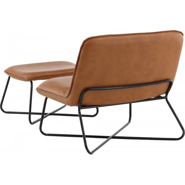 Laxa Sessel mit Fuhocker - Braun/Schwarz