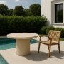 Merca Gartentisch 122 cm - Tisch aus Faserbeton / Travertindruck