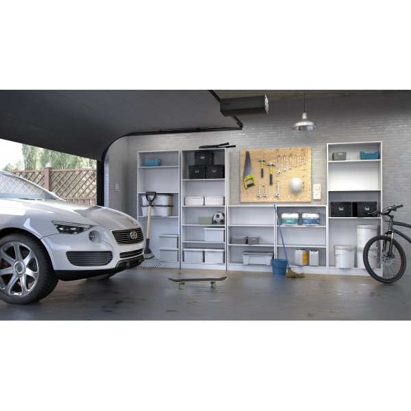 Einfaches niedriges und breites B�cherregal - Wei�