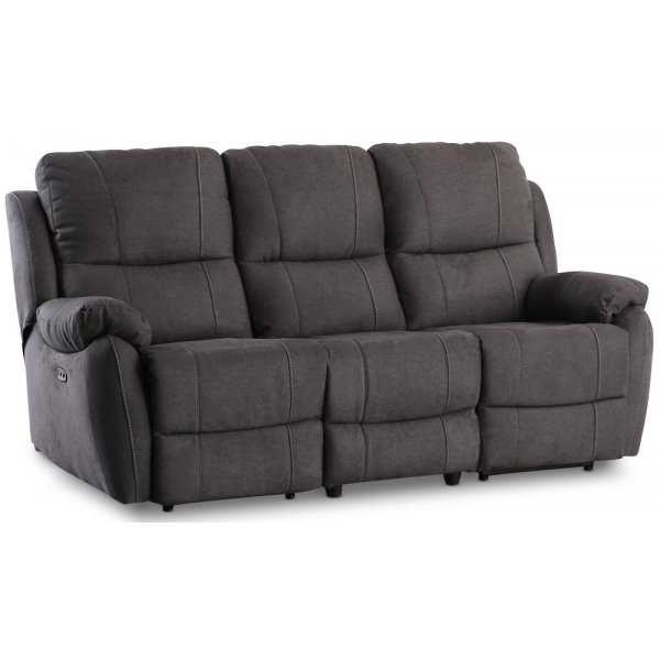 Enjoy Hollywood Liegesofa - 3-Sitzer (elektrisch) in anthrazitfarbenem Mikrofaserstoff