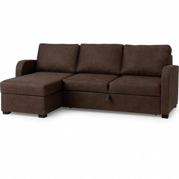 Anbaubares Schlafsofa Bari mit Stauraum - Farbe nach Wahl