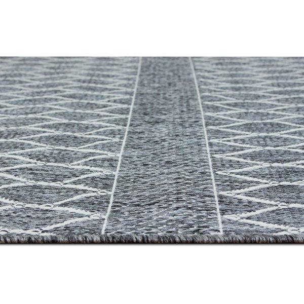 Flachgewebter Teppich Casey - Grau/Wei