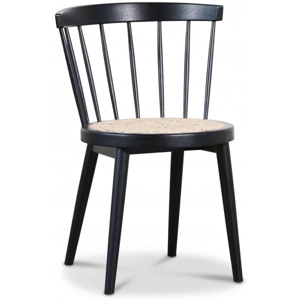Sprossenstuhl Orbit - schwarz mit Rattan