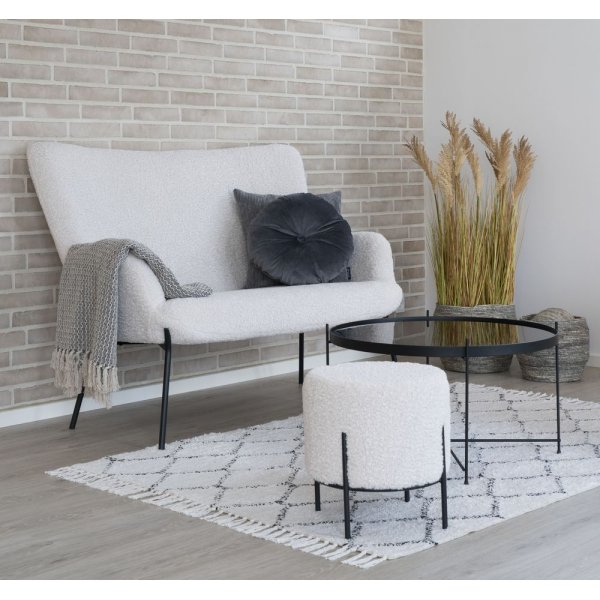 Glasgow 2-Sitzer Sofa - Schaffell (Kunstleder)/schwarz