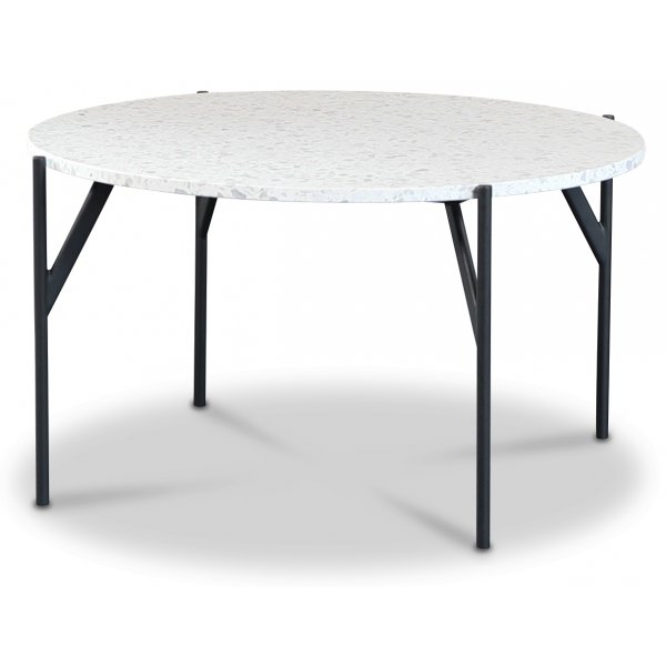 Terrazzo runder Couchtisch  80 cm - Bianco Terrazzo & Untergestell AIR
