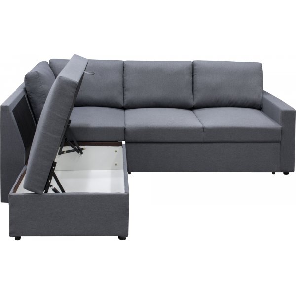 Schlafsofa Dream mit Stauraum (Ecksofa) rechts - Dark Grey