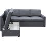Schlafsofa Dream mit Stauraum (Ecksofa) rechts - Dark Grey