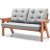 Atlant 3-Sitzer Outdoor-Sofa - Grau/Walnuss + Mbelpflegeset fr Textilien