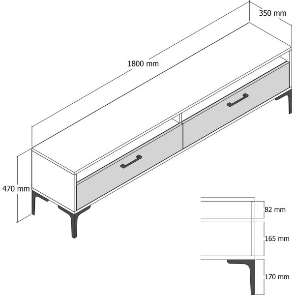 Istanbul TV-Ständer Walnuss/Weiß Istanbul TV-Ständer Walnuss/Weiß