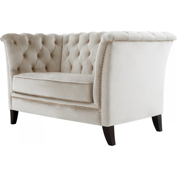 Sessel Chesterfield beige Samt - Milton