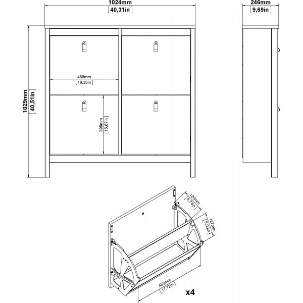 Schuhschrank Madrid - Weiß Schuhschrank Madrid - Weiß