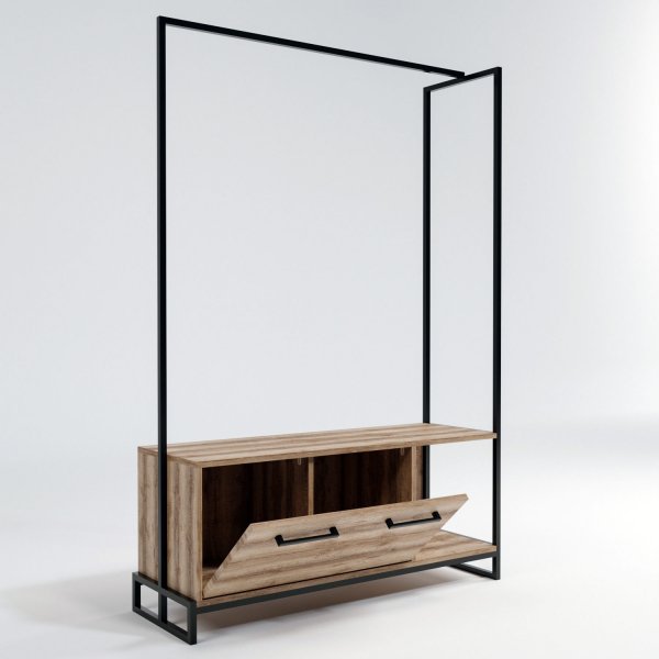 Minsk Hallenmöbel - Eiche/schwarz Minsk Hallenmöbel - Eiche/schwarz