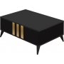 Zlato Couchtisch 90 x 60 cm - Anthrazit/Schwarz/Gold