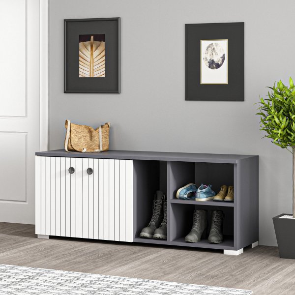 Sarandon Schuhschrank - Anthrazit/Wei