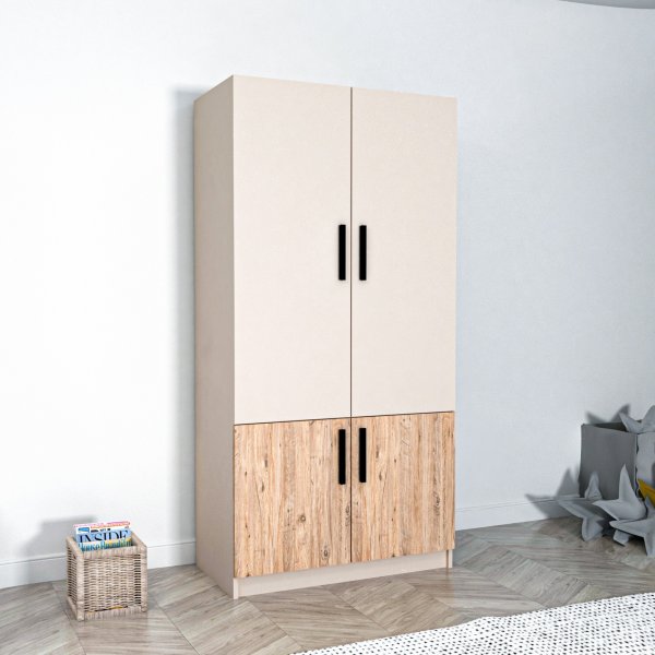 Newra Kleiderschrank - Kiefer/Beige Newra Kleiderschrank - Kiefer/Beige