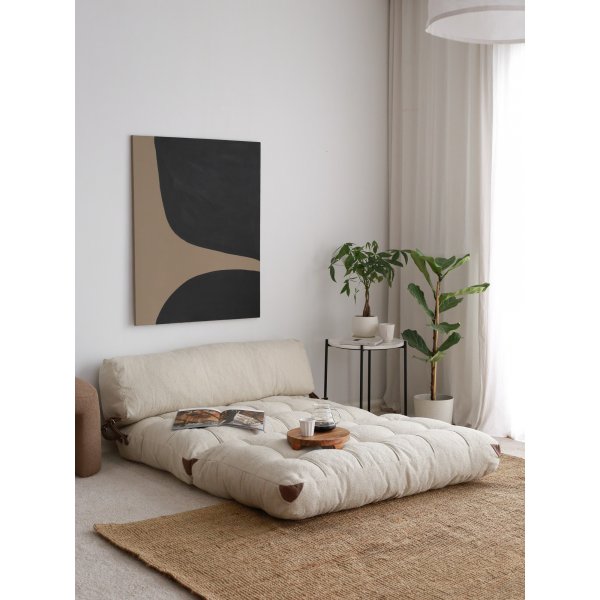 Klappbares 2-Sitzer-Schlafsofa - Creme